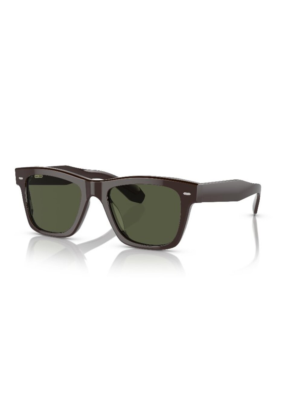 New Oliver Peoples Unisex Sunglasses Brown Square Green Lens Acetate Frame N.04